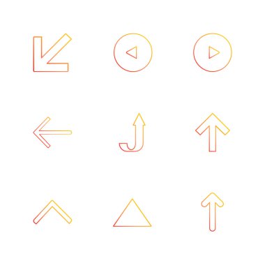 oklar yön işaretçiler yaratıcı simgeler ayarla, düz özel koleksiyon vektör