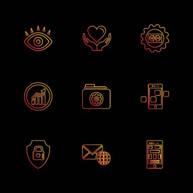 çeşitli tema app simgeler, vektör çizimler set