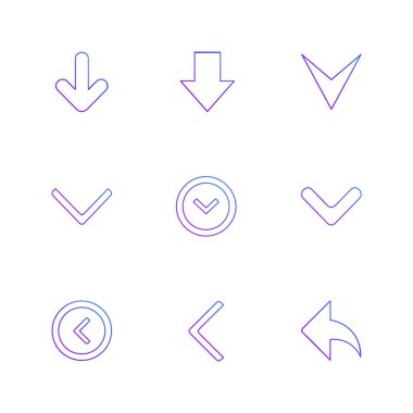 oklar yön işaretçiler yaratıcı simgeler ayarla, düz özel koleksiyon vektör