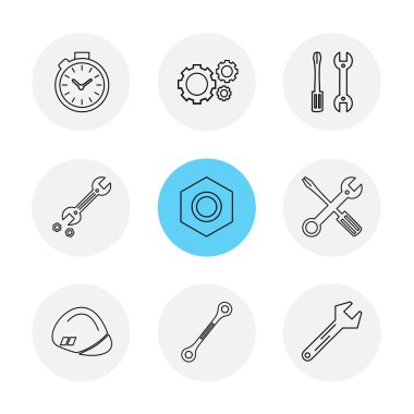 Beyaz arka plan üzerinde izole çeşitli tema app simge kümesi