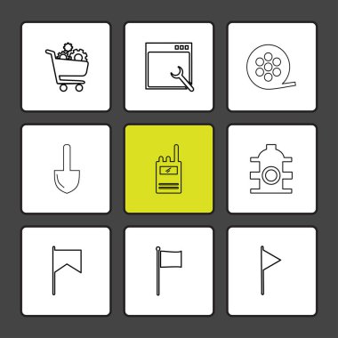 çeşitli tema app simgeler, vektör çizimler set