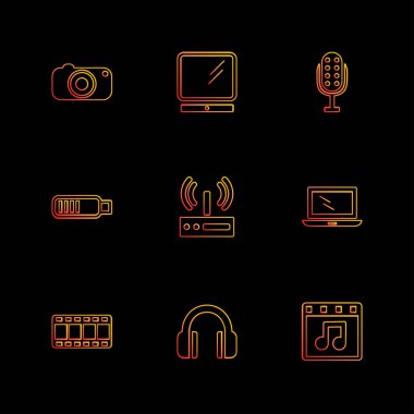 çeşitli tema app simgeler, vektör çizimler set