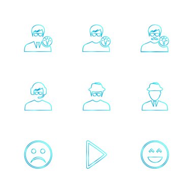 minimalist düz vektör app simgeleri beyaz arka plan üzerinde 