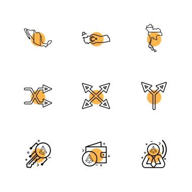 çeşitli tema app simgeler, vektör çizimler beyaz arka plan üzerinde set