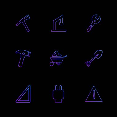 minimalist düz vektör app simgeler siyah arka plan üzerine 