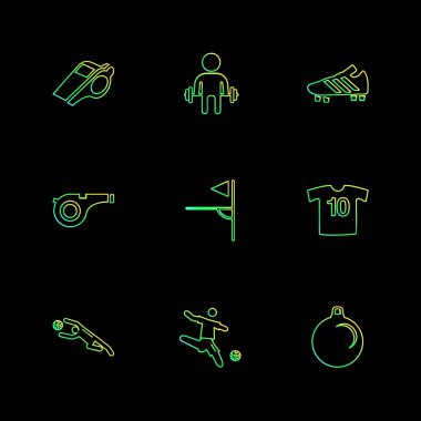 farklı minimalist düz vektör app simgeler siyah arka plan üzerine