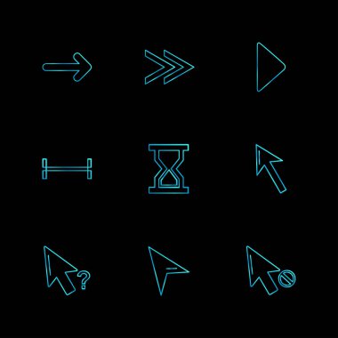 oklar yön işaretçiler yaratıcı simgeler ayarla, düz özel koleksiyon vektör