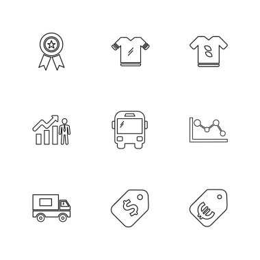 Beyaz arka plan üzerinde izole çeşitli tema app simge kümesi