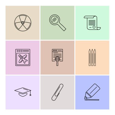 çeşitli tema app simgeler, vektör çizimler set