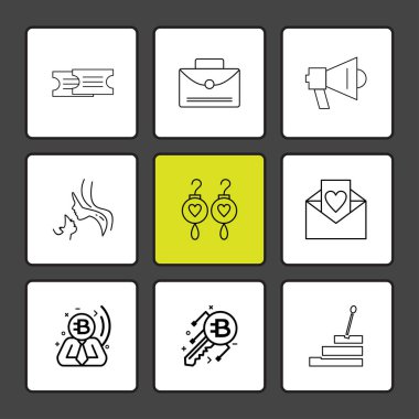 çeşitli tema app simgeler, vektör çizimler set