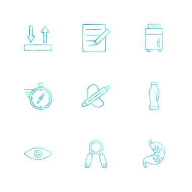 çeşitli tema app simgeler, vektör çizimler set