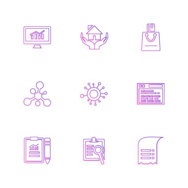 çeşitli tema app simgeler, vektör çizimler set