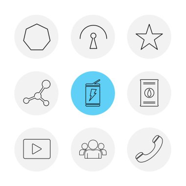 Beyaz arka plan üzerinde farklı minimalist düz vektör app simgeleri