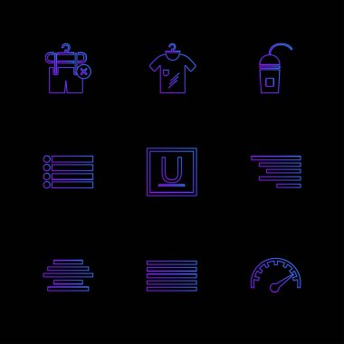 siyah arka plan üzerine çeşitli tema app simgelerin ayarlamak