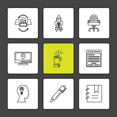 çeşitli tema app simgeler, vektör çizimler set