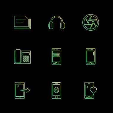 çeşitli tema app simgeler, vektör çizimler set