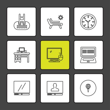 çeşitli tema app simgeler, vektör çizimler set