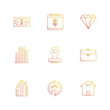 Beyaz arka plan üzerinde izole minimalist düz vektör app simgeleri