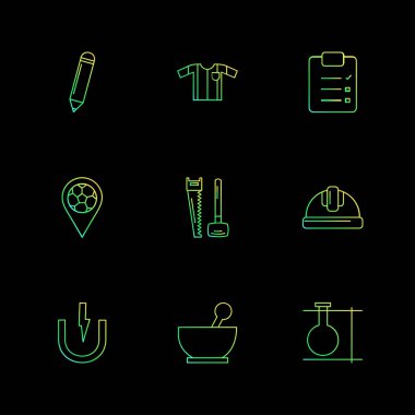 minimalist düz vektör app simgeler siyah arka plan üzerine 