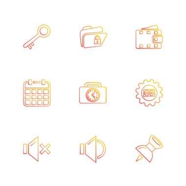 çeşitli tema app simgeler, vektör çizimler set