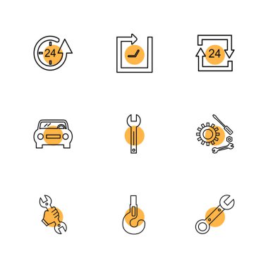 Beyaz arka plan üzerinde izole çeşitli tema app simge kümesi