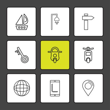 çeşitli tema app simgeler, vektör çizimler set