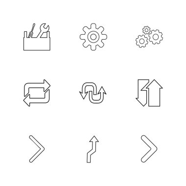 oklar yön işaretçiler yaratıcı simgeler ayarla, düz özel koleksiyon vektör