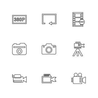 çeşitli tema app simgeler, vektör çizimler set