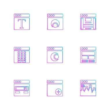 minimalist düz vektör app simgeleri beyaz arka plan üzerinde 