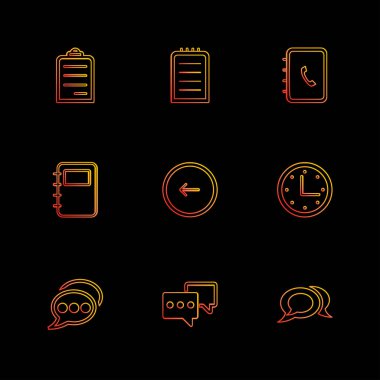 siyah arka plan üzerine çeşitli tema app simgelerin ayarlamak