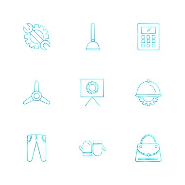 çeşitli tema app simgeler, vektör çizimler set