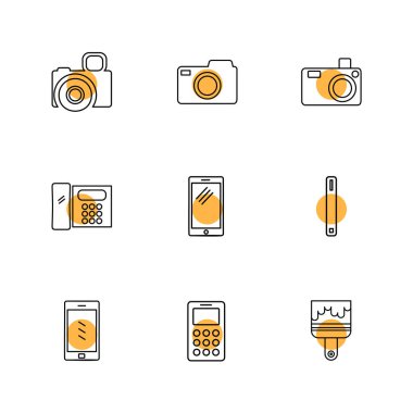 çeşitli tema app simgeler, vektör çizimler set