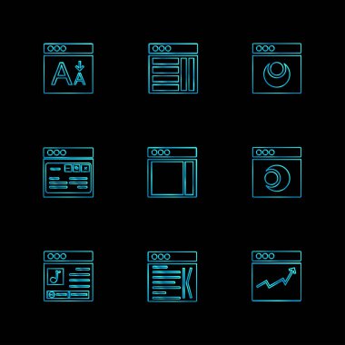 çeşitli tema app simgeler, vektör çizimler set