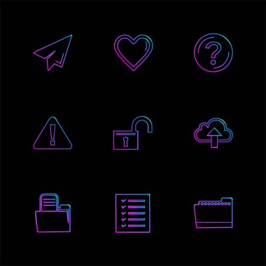 siyah arka plan üzerine çeşitli tema app simgelerin ayarlamak