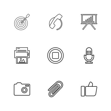 çeşitli tema app simgeler, vektör çizimler set