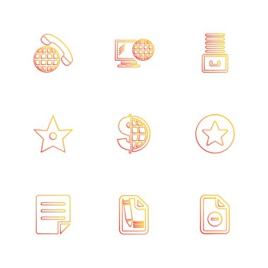 Beyaz arka plan üzerinde farklı minimalist düz vektör app simgeleri