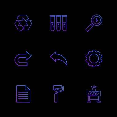 siyah arka plan üzerine çeşitli tema app simgelerin ayarlamak