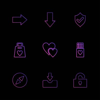 minimalist düz vektör app simgeler siyah arka plan üzerine 