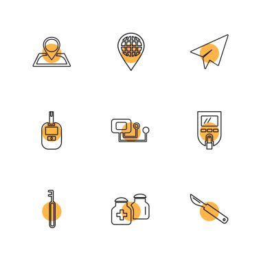 çeşitli tema app simgeler, vektör çizimler set