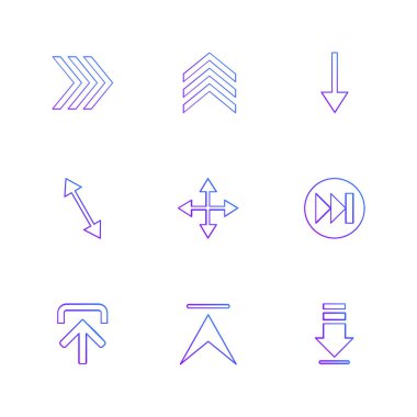 oklar yön işaretçiler yaratıcı simgeler ayarla, düz özel koleksiyon vektör