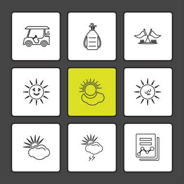 çeşitli tema app simgeler, vektör çizimler set