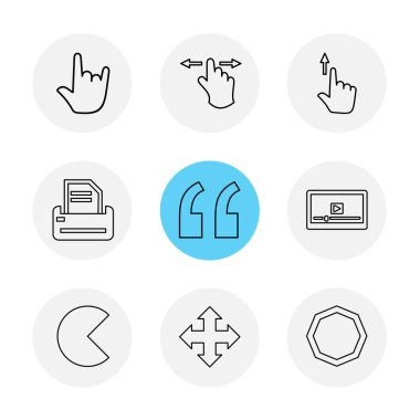 çeşitli tema app simgeler, vektör çizimler set