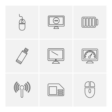 çeşitli tema app simgeler, vektör çizimler set