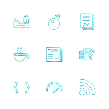 çeşitli tema app simgeler, vektör çizimler set