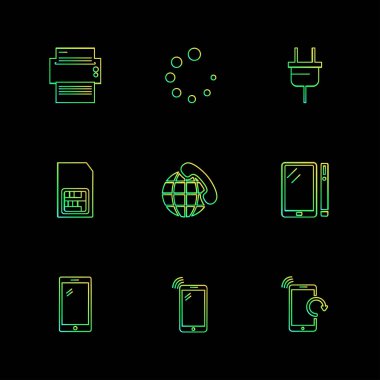 çeşitli tema app simgeler, vektör çizimler set