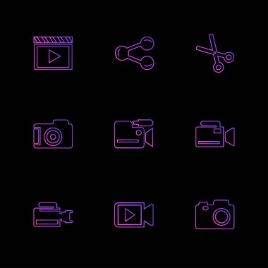 çeşitli tema app simgeler, vektör çizimler set