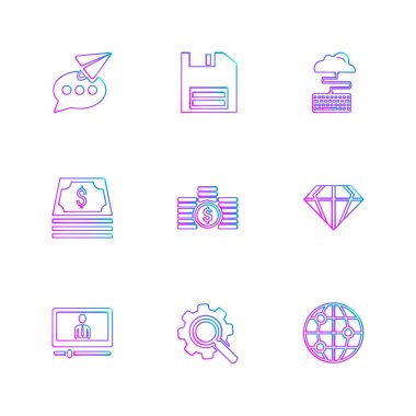 iş yaratıcı düz tasarım simgeler vektör koleksiyonu