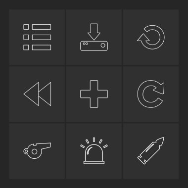 çeşitli tema app simgeler, vektör çizimler set