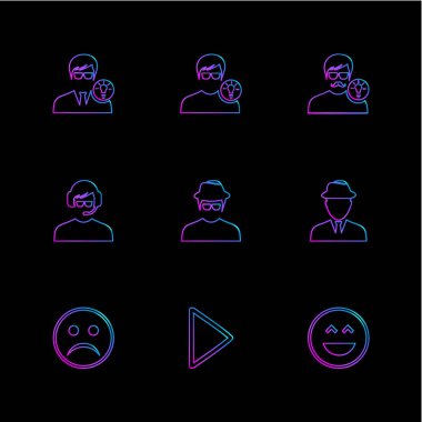 çeşitli tema app simgeler, vektör çizimler set