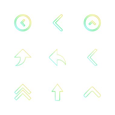 Beyaz arka plan üzerinde izole çeşitli tema app simge kümesi